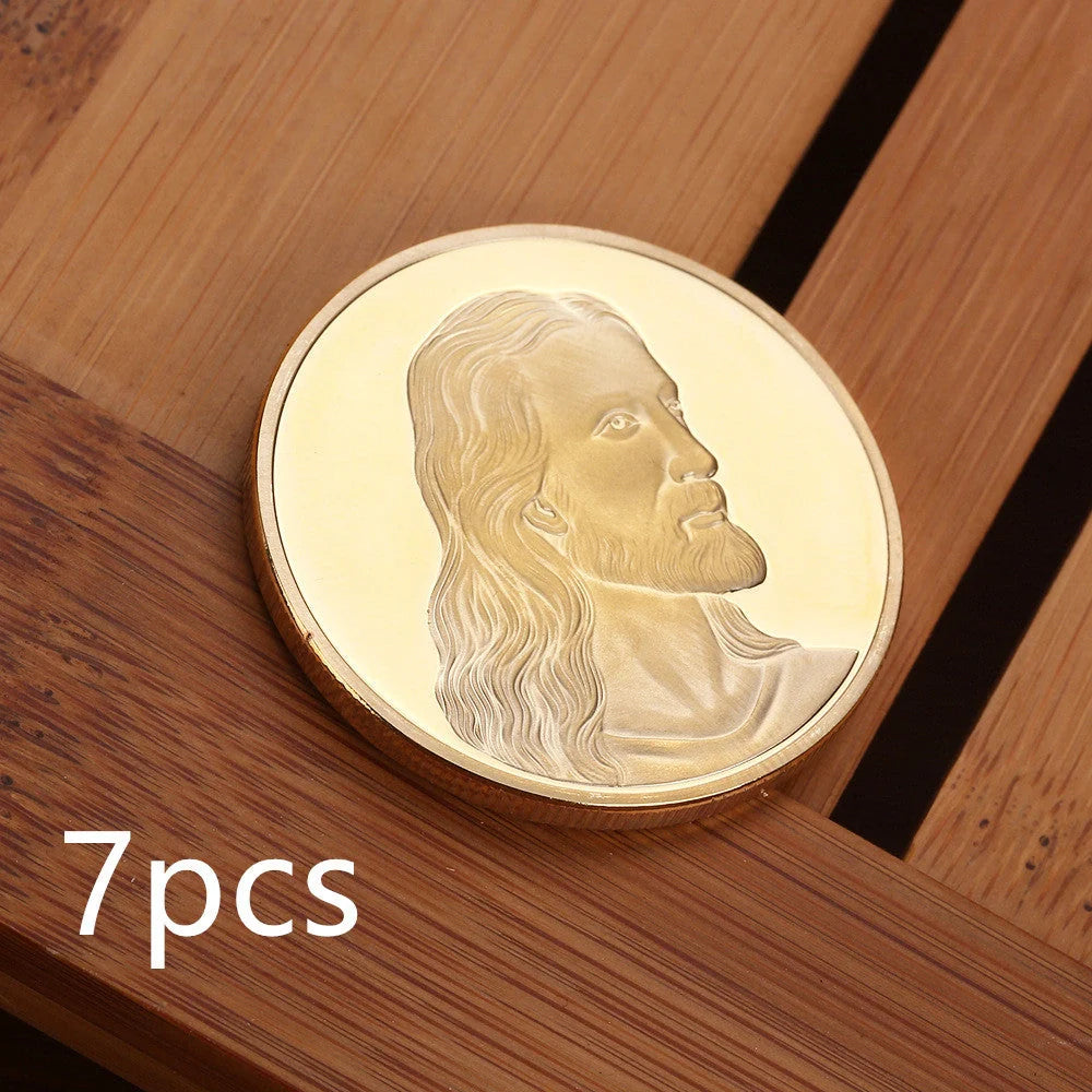 Jesus Commemorative Coin in gold and silver, 40mm diameter, 3mm thickness