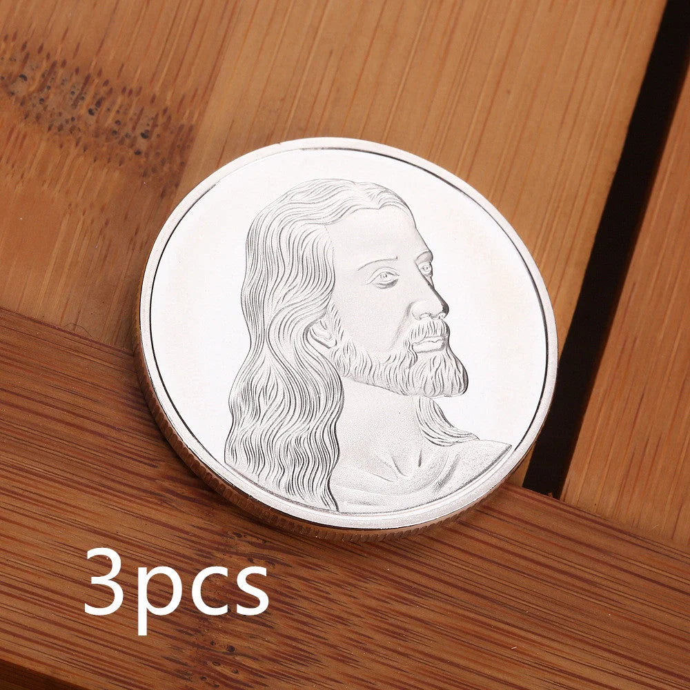 Jesus Commemorative Coin in gold and silver, 40mm diameter, 3mm thickness