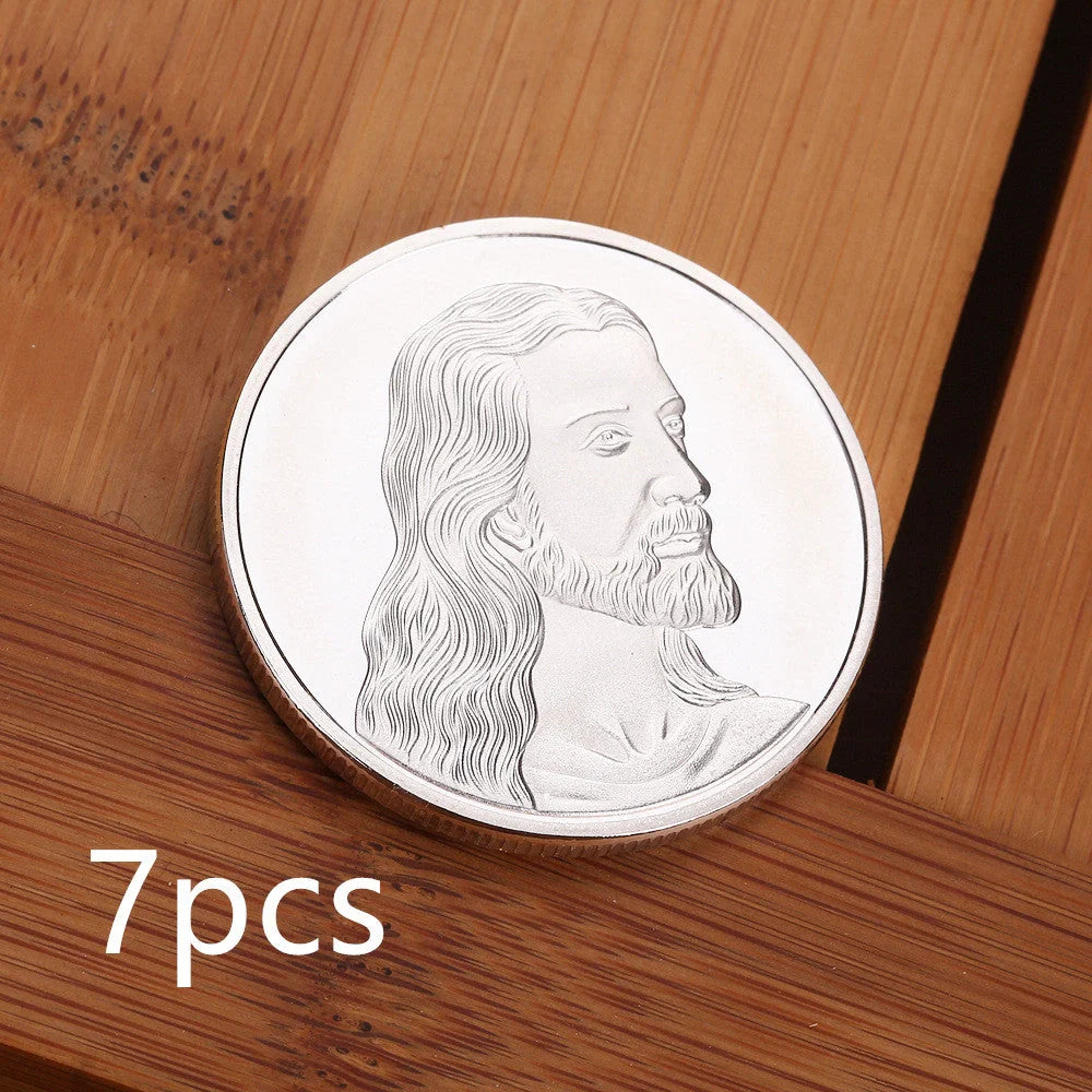 Jesus Commemorative Coin in gold and silver, 40mm diameter, 3mm thickness