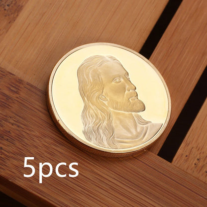 Jesus Commemorative Coin in gold and silver, 40mm diameter, 3mm thickness