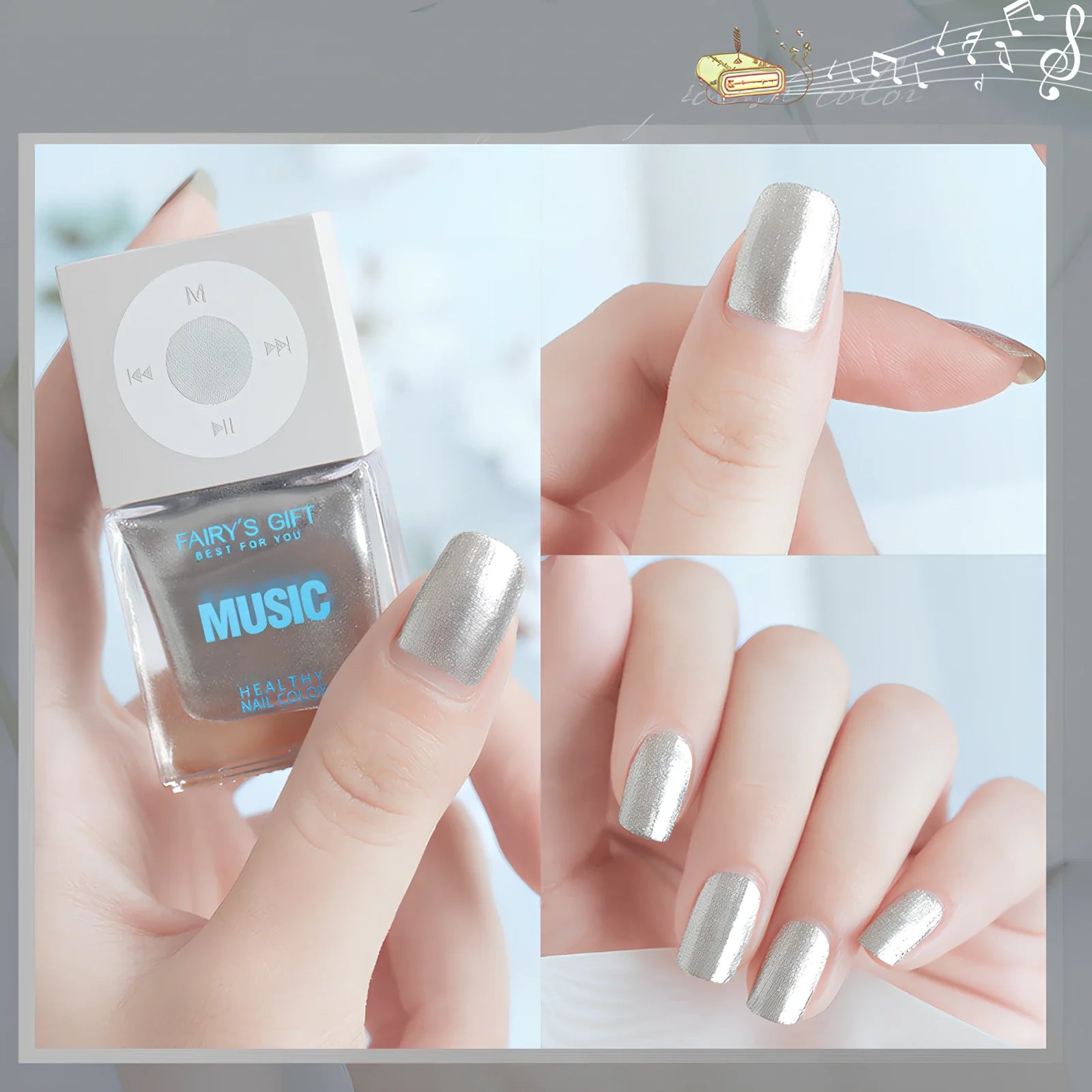 10ml bottle of odorless cherry red baking-free nail polish by Fairys Gift, non-peelable oily formula