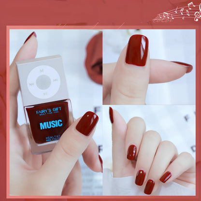 10ml bottle of odorless cherry red baking-free nail polish by Fairys Gift, non-peelable oily formula