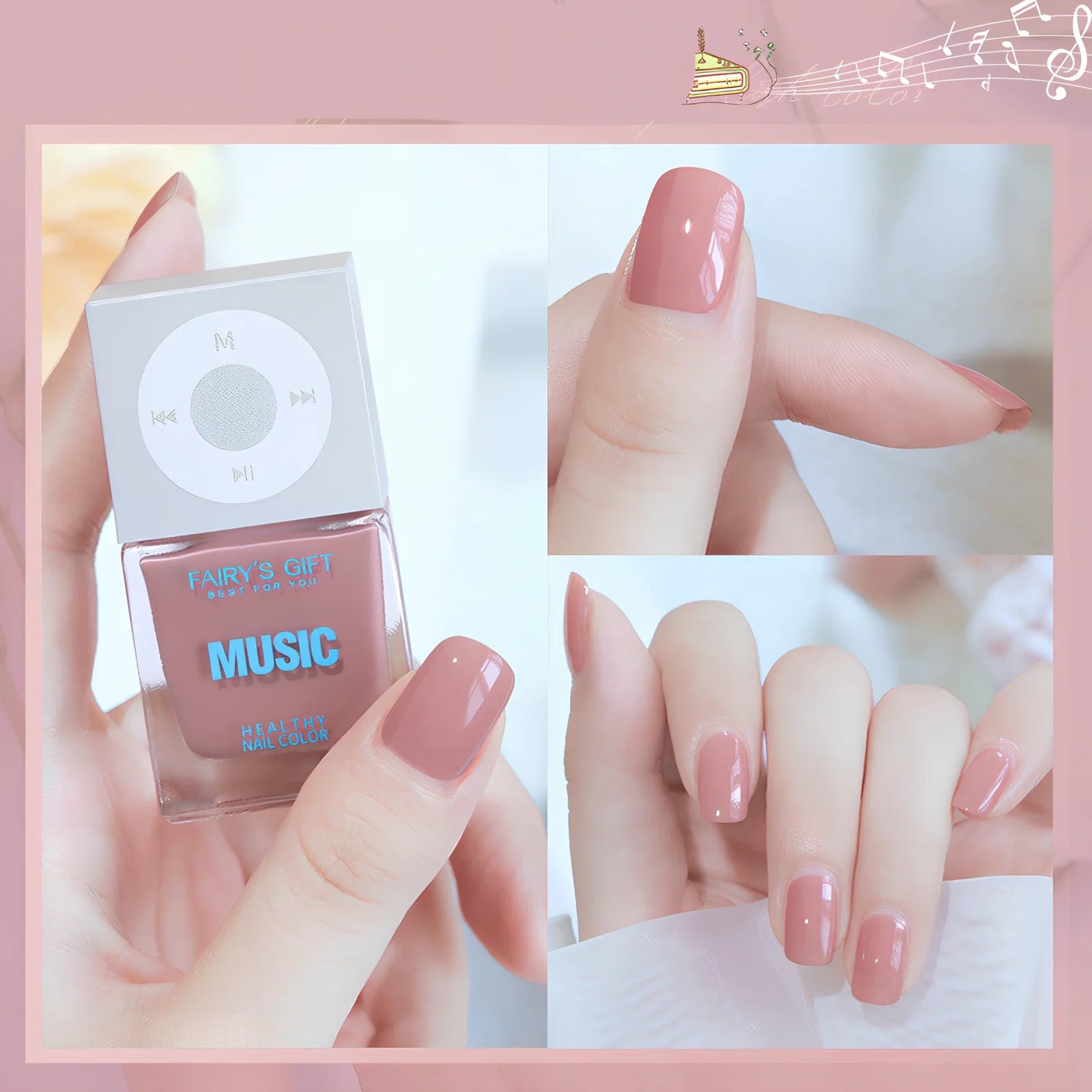 10ml bottle of odorless cherry red baking-free nail polish by Fairys Gift, non-peelable oily formula