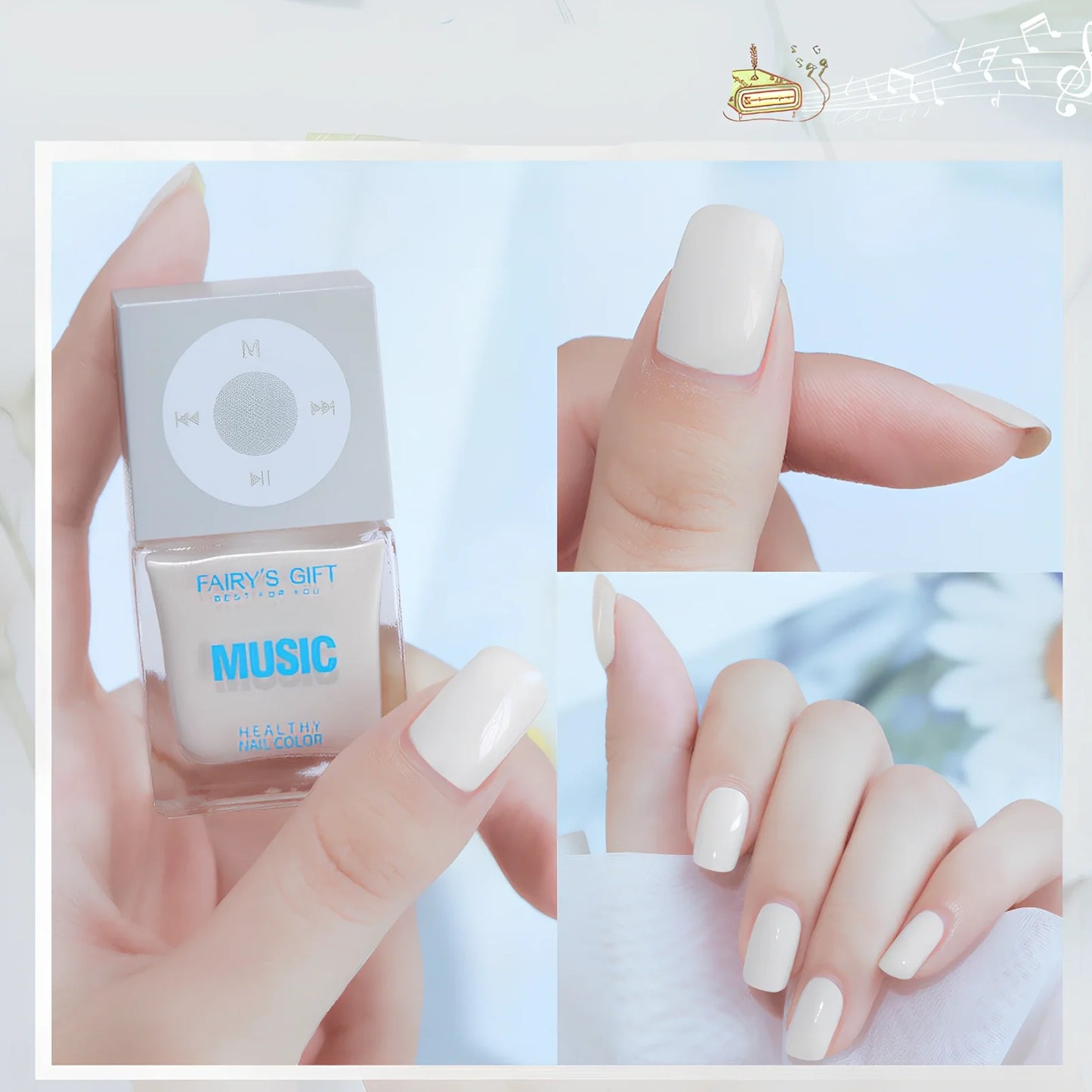 10ml bottle of odorless cherry red baking-free nail polish by Fairys Gift, non-peelable oily formula