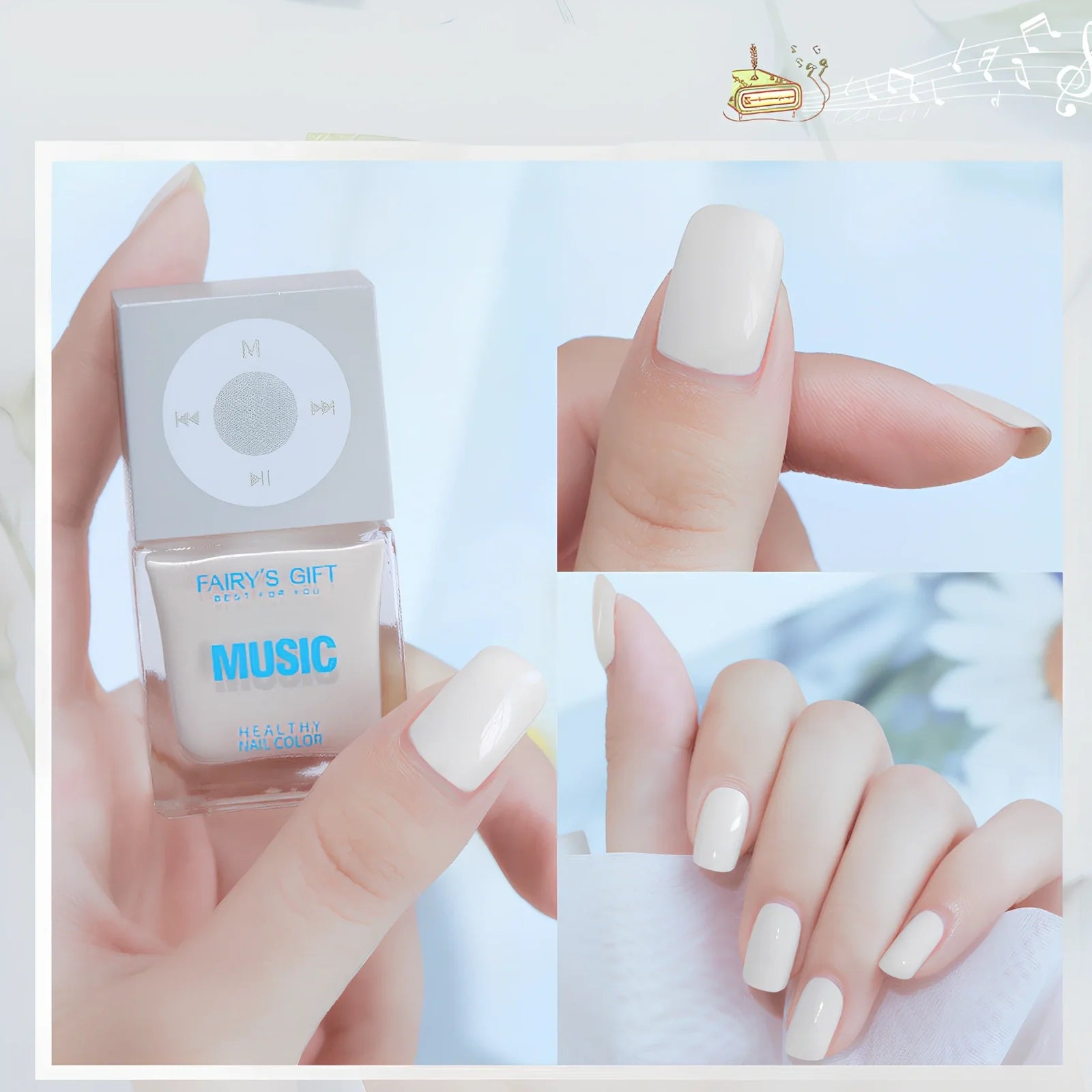 10ml bottle of odorless cherry red baking-free nail polish by Fairys Gift, non-peelable oily formula