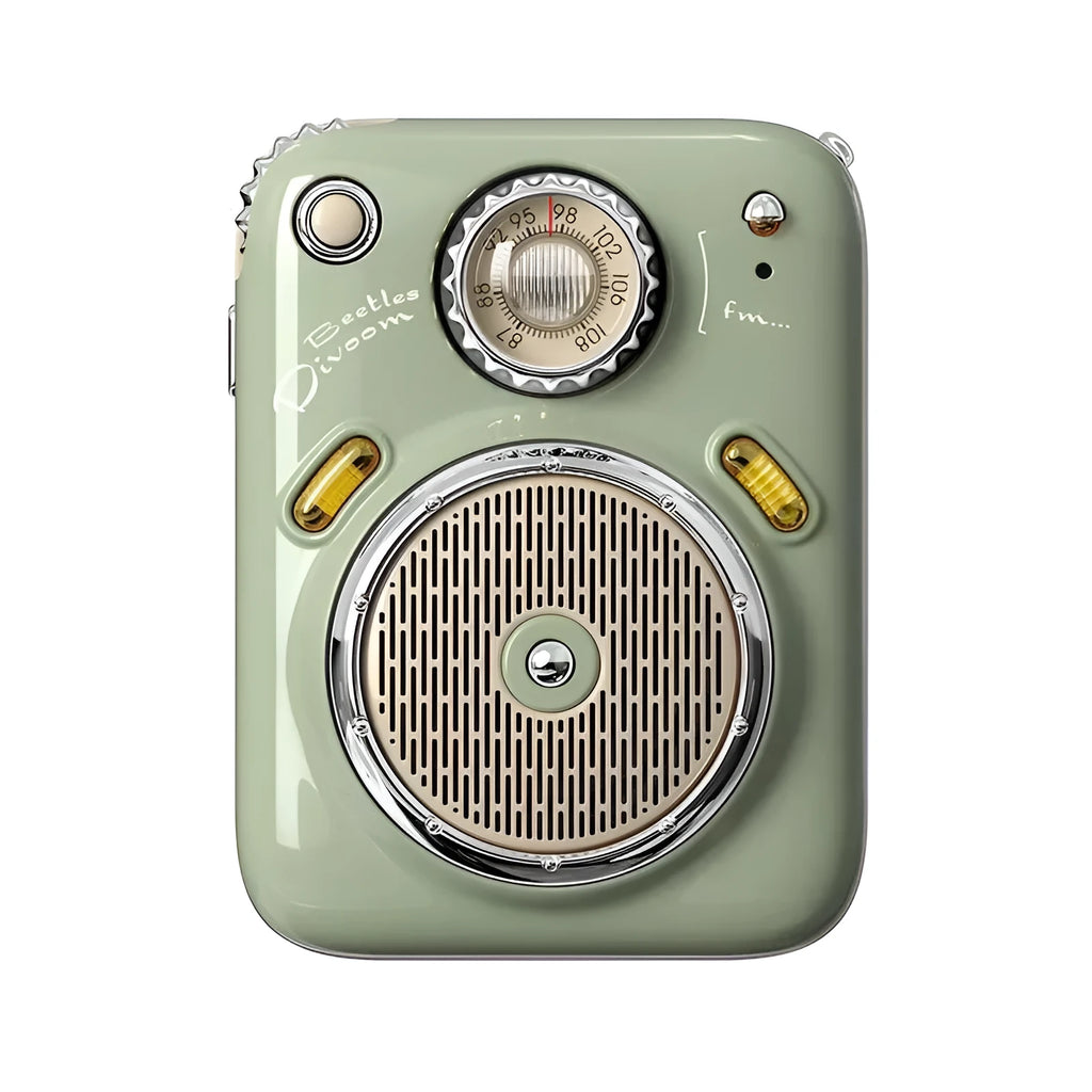 FM Four in One Smart Bluetooth Speaker with FM radio in green, pink, red, or white colour options.