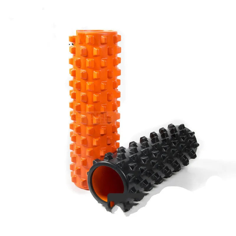 EVA foam roller muscle massage in black, length 45cm diameter 14cm for fitness use