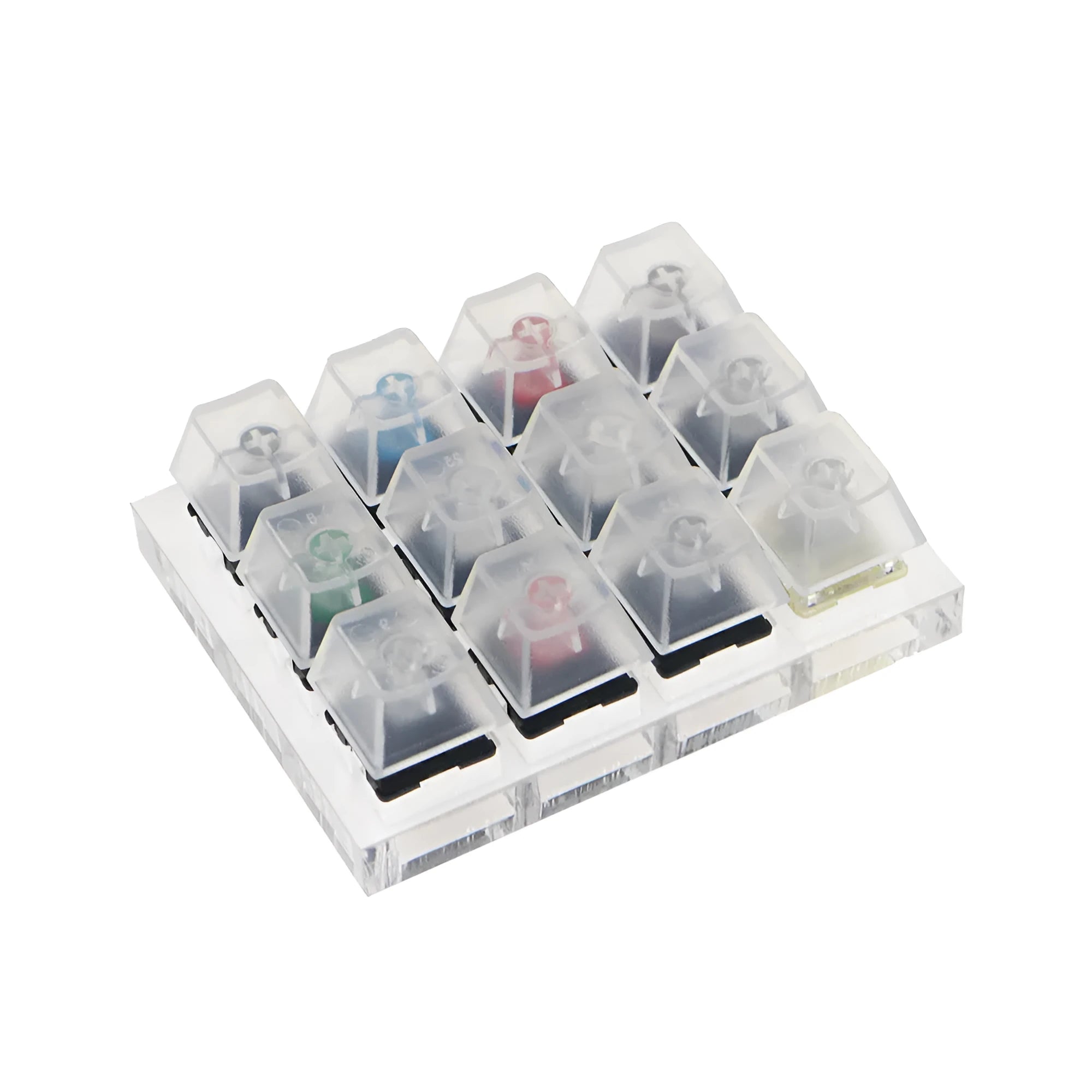 CHERRY twelve-axis mechanical keyboard switch tester with twelve different Cherry MX switches in white housing