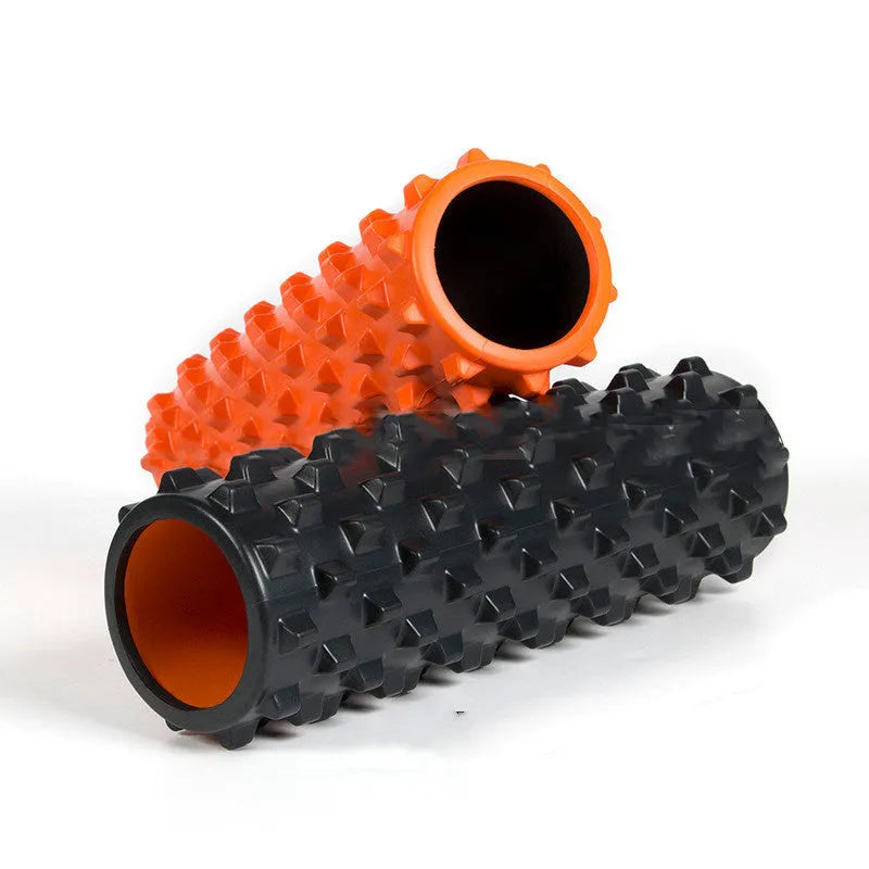 EVA foam roller muscle massage in black, length 45cm diameter 14cm for fitness use