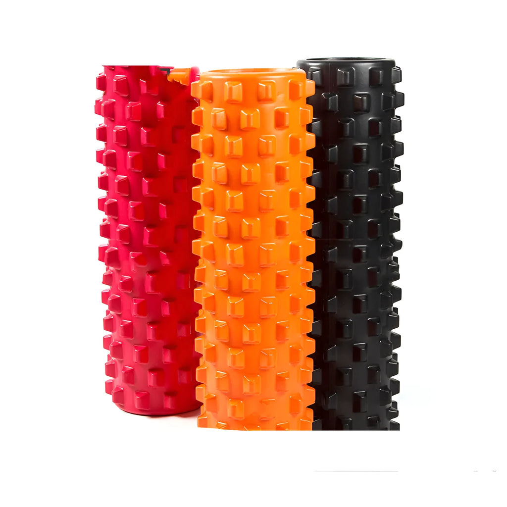 EVA foam roller muscle massage in black, length 45cm diameter 14cm for fitness use