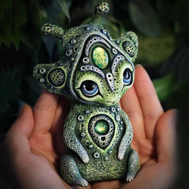 Handmade fantasy creatures resin garden ornament, unique decoration for home and garden