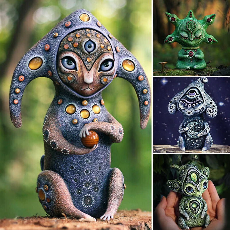 Handmade fantasy creatures resin garden ornament, unique decoration for home and garden