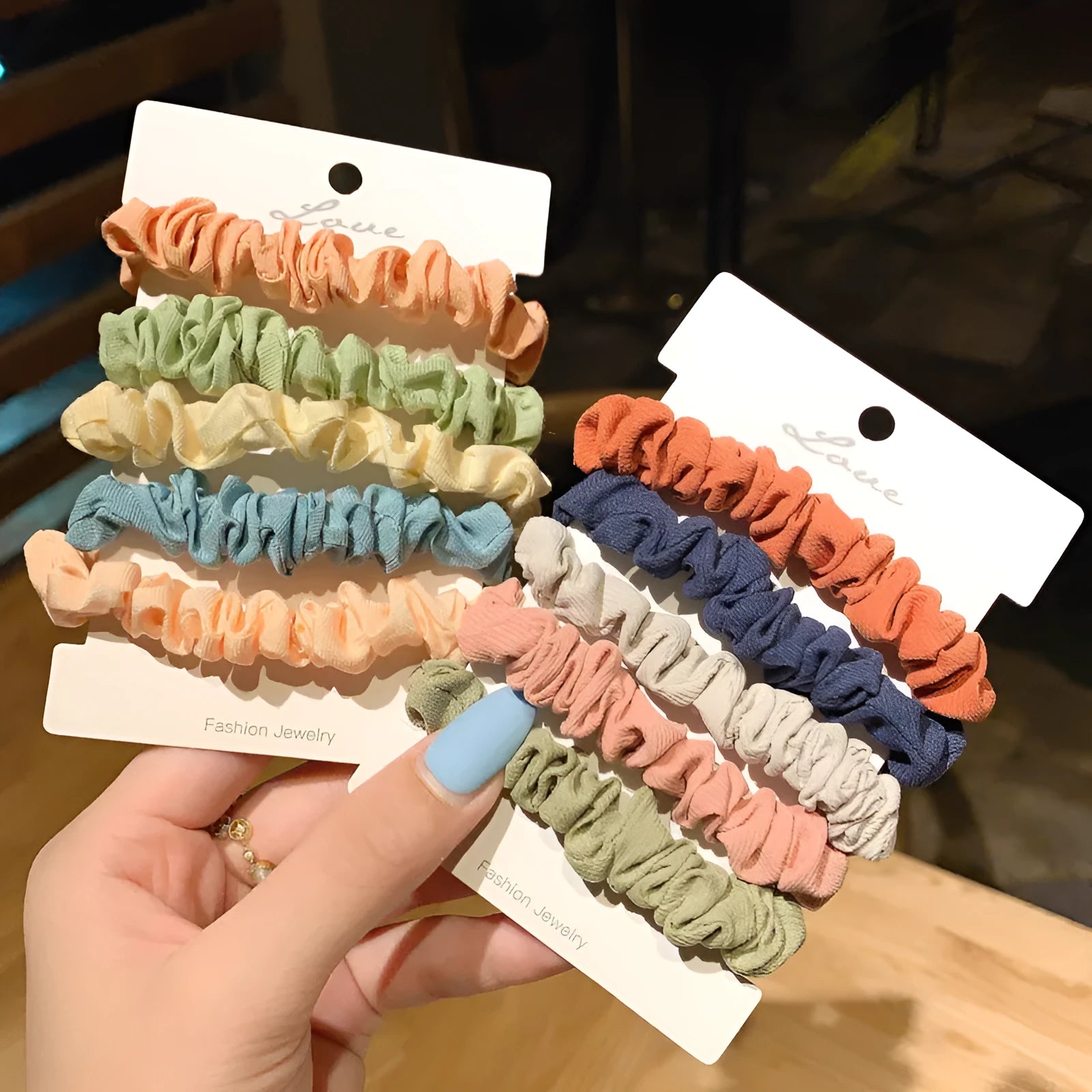 20-piece children's hair ring and hair rope set in autumn and macaron colours.