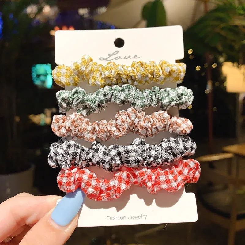 20-piece children's hair ring and hair rope set in autumn and macaron colours.