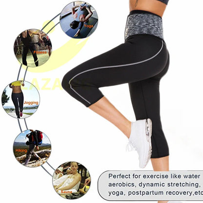 Women's black compression waist yoga pants with five-point length for fitness activities