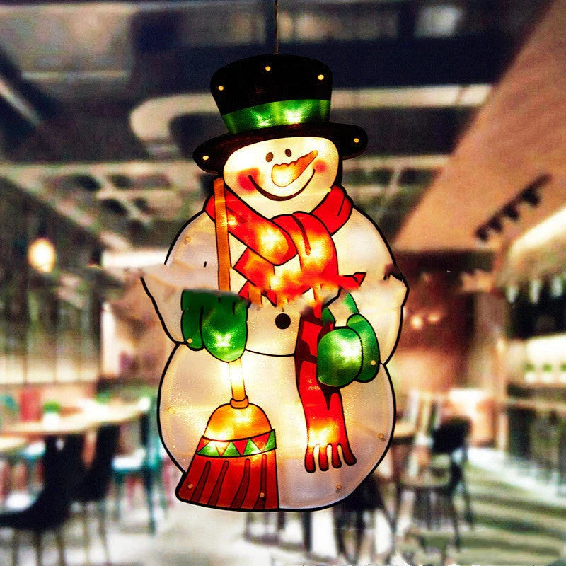 Santa Claus LED suction cup window hanging lights for Christmas decoration