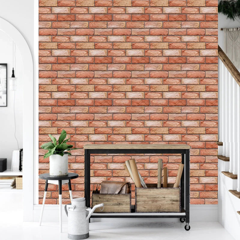Waterproof brick wallpaper sticker for kitchen and bathroom decor