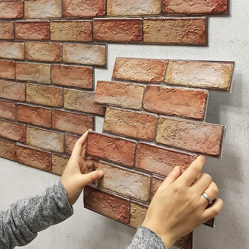 Waterproof brick wallpaper sticker for kitchen and bathroom decor