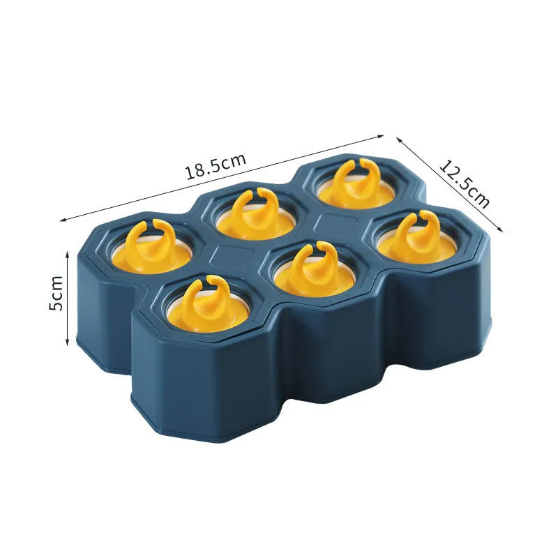 Plastic soft cartoon anti-dripping ice mould in brown honeycomb design for homemade ice cubes