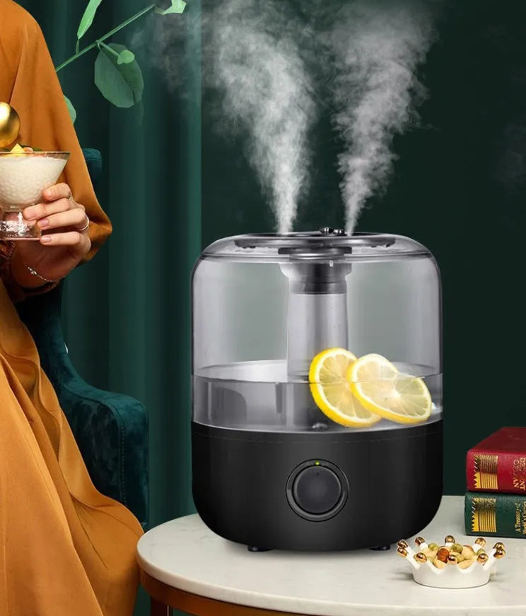 White or black 3-litre ultrasonic cool mist humidifier and aromatherapy diffuser for bedrooms.