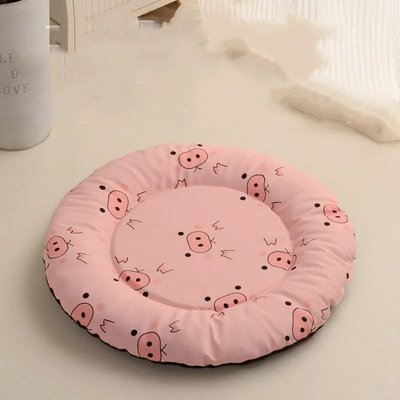 Waterproof non-hairy pet sleeping mat for dogs, round shape, 45cm diameter, available in multiple colours