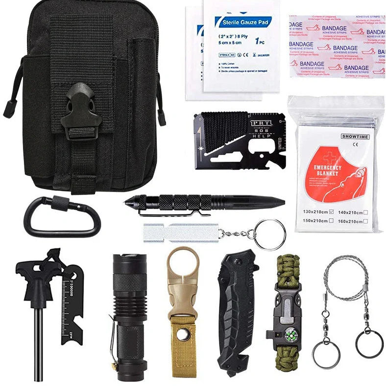 Amazon's 17.5×12×6cm multi-function survival tool with SOS features for camping