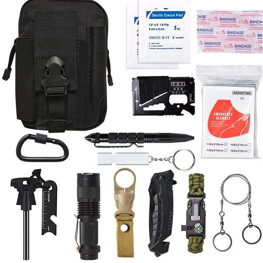 Amazon's 17.5×12×6cm multi-function survival tool with SOS features for camping