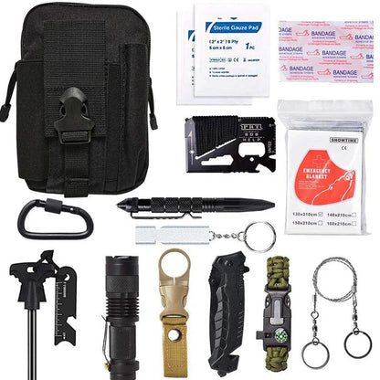 Amazon's 17.5×12×6cm multi-function survival tool with SOS features for camping