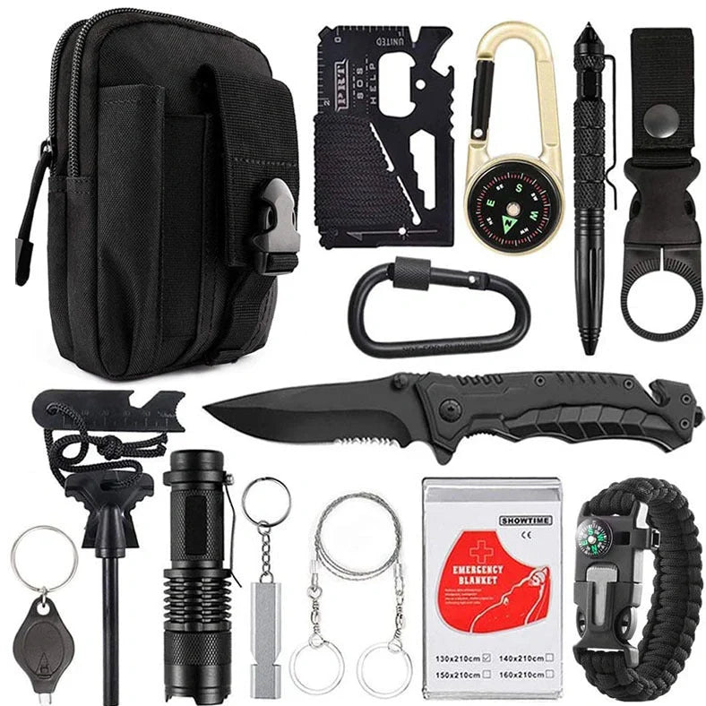 Amazon's 17.5×12×6cm multi-function survival tool with SOS features for camping
