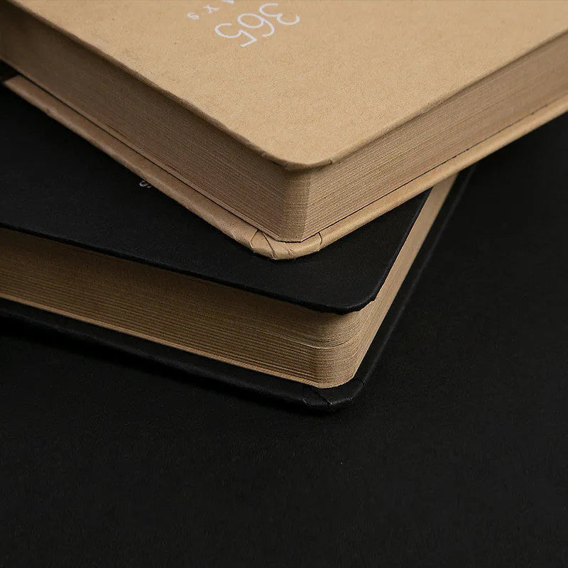 A5 hardcover locked diary notebook showing beige camel and ya black colour options