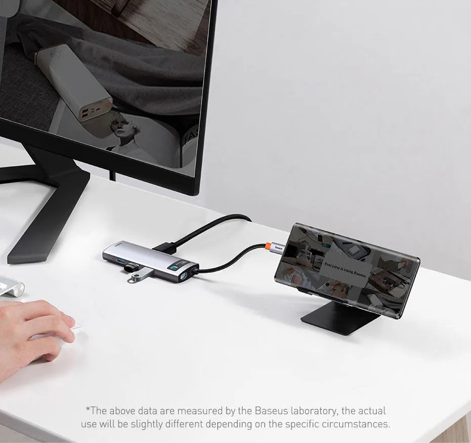 Baseus 5-in-1 Type-C hub aluminium alloy Space Grey with HDMI and USB 3.0 ports