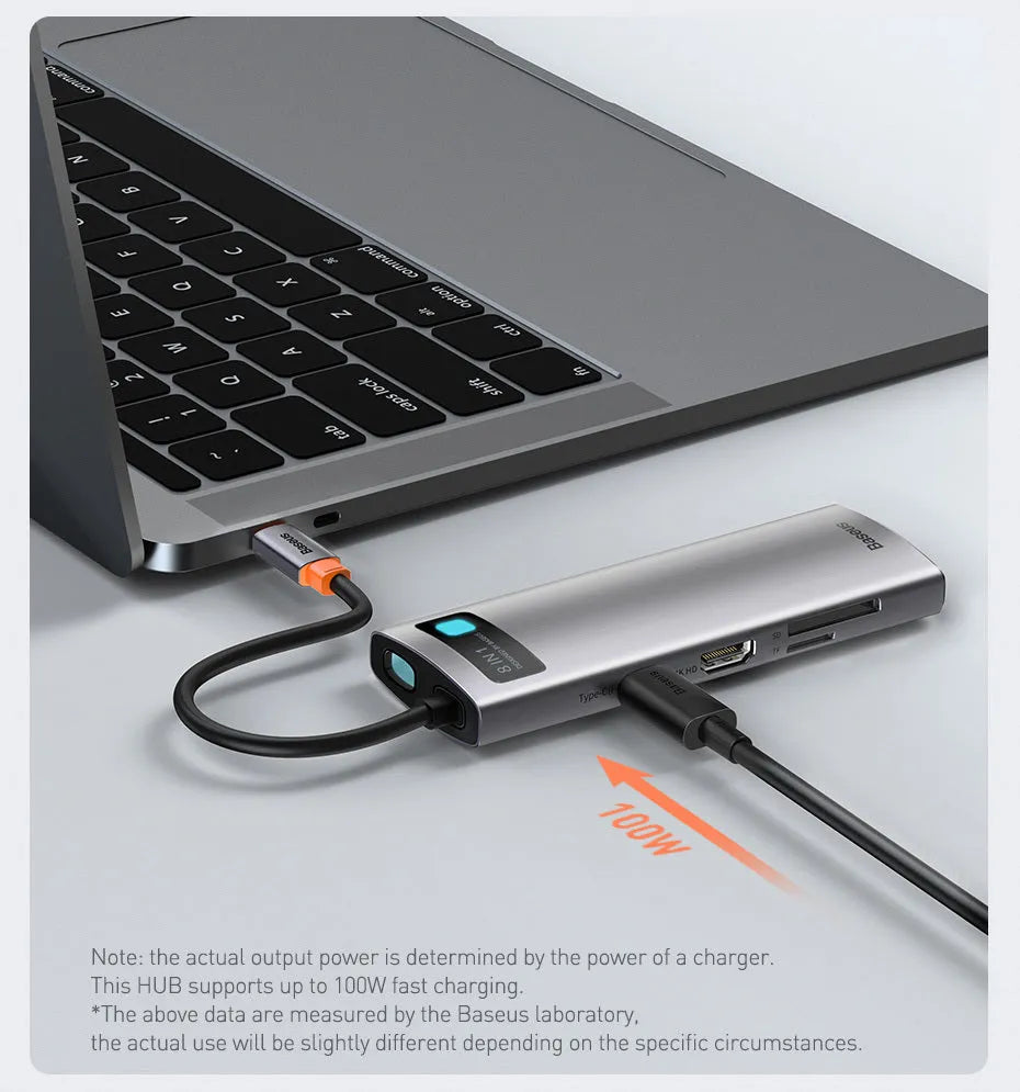 Baseus 5-in-1 Type-C hub aluminium alloy Space Grey with HDMI and USB 3.0 ports