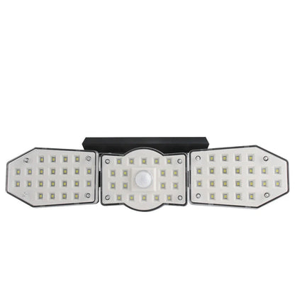 Adjustable three-sided rotating LED solar wall light in black