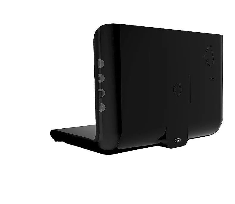 Wireless charger alarm clock with calendar display and temperature monitoring in black colour option