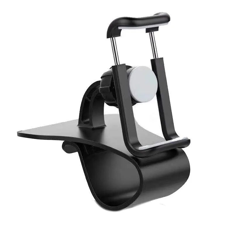 Universal car dashboard phone holder with snap-in magnetic support for mobile navigation