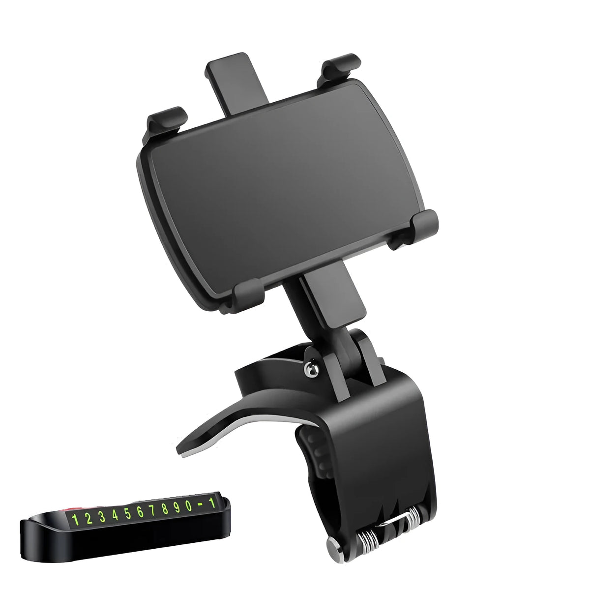 Universal car dashboard phone holder with snap-in magnetic support for mobile navigation