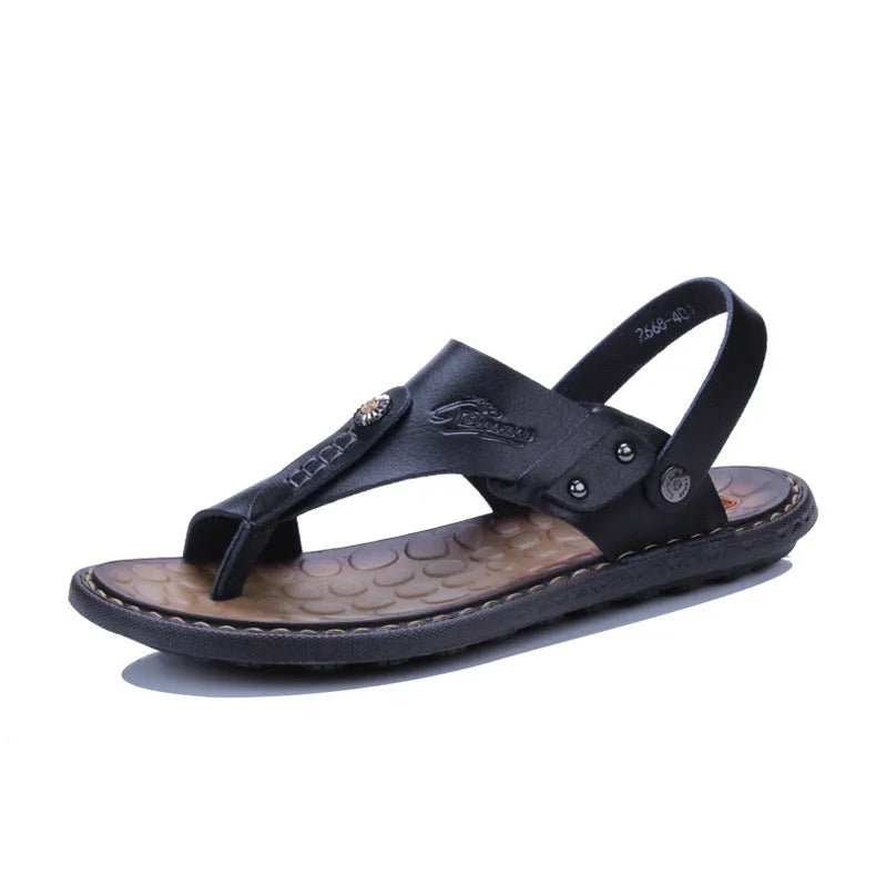 Men's all-match beach sandals in blue with PU upper and rubber sole