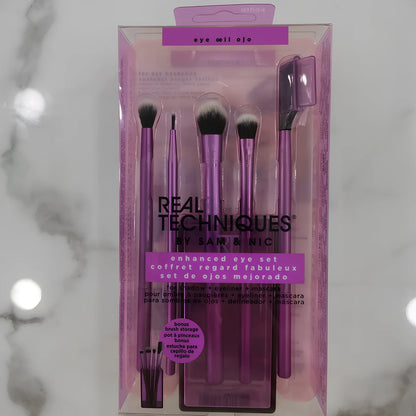 5-piece golden handle makeup brush set including powder, paint, highlight, and eyeshadow brushes, total 120g weight