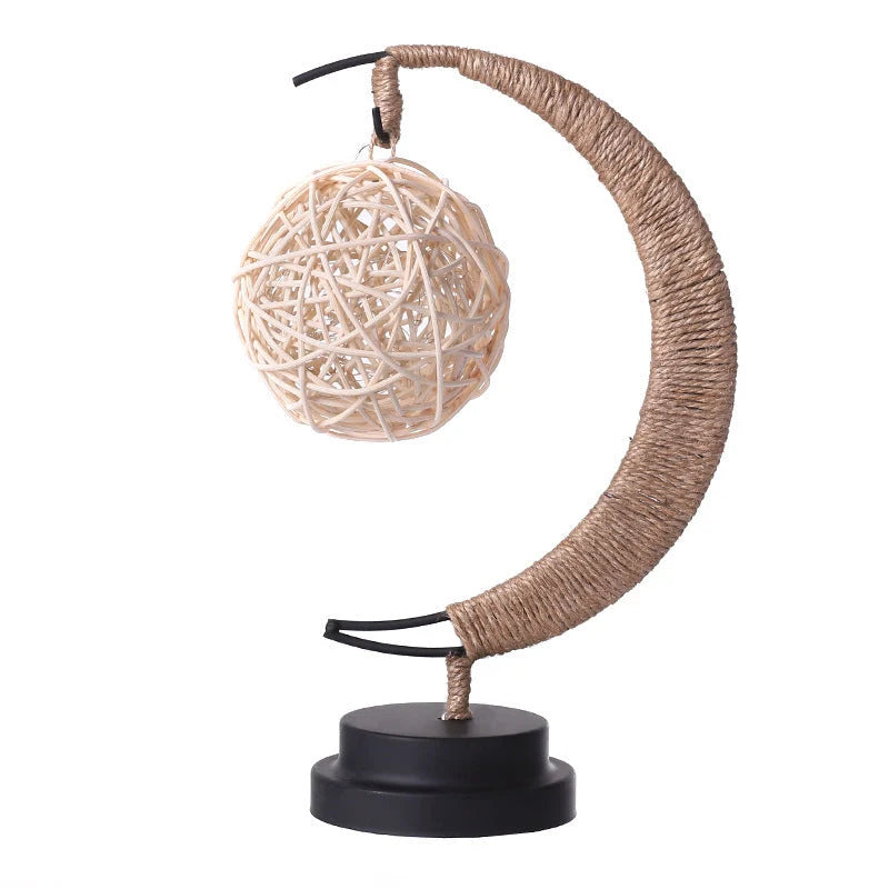 Moon Light LED Copper Wire Lamp with star and apple glass pendants