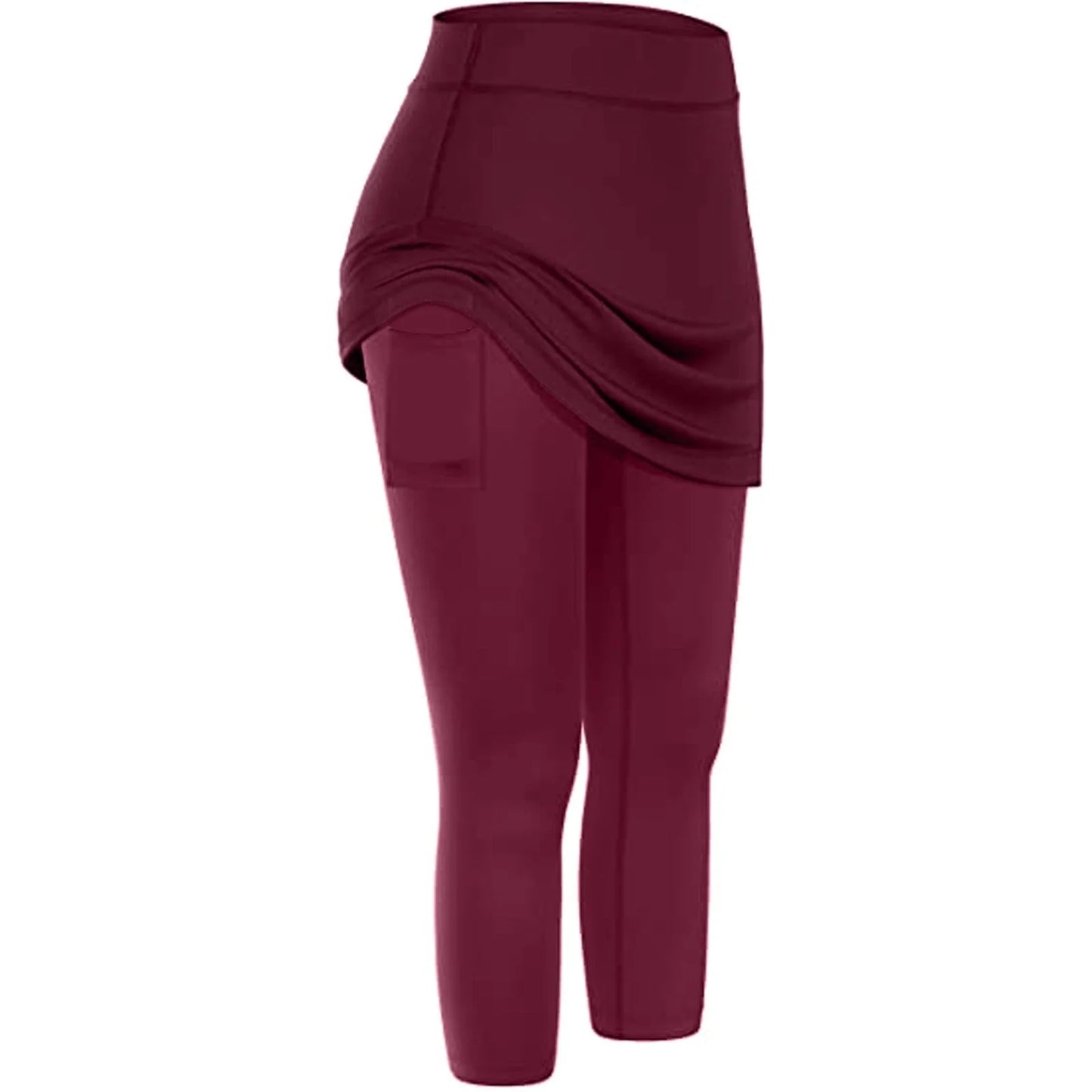 Women's tennis skirted leggings with side pocket in various colours
