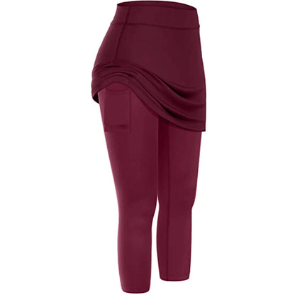 Women's tennis skirted leggings with side pocket in various colours