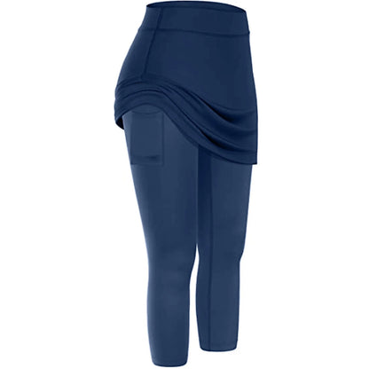 Women's tennis skirted leggings with side pocket in various colours