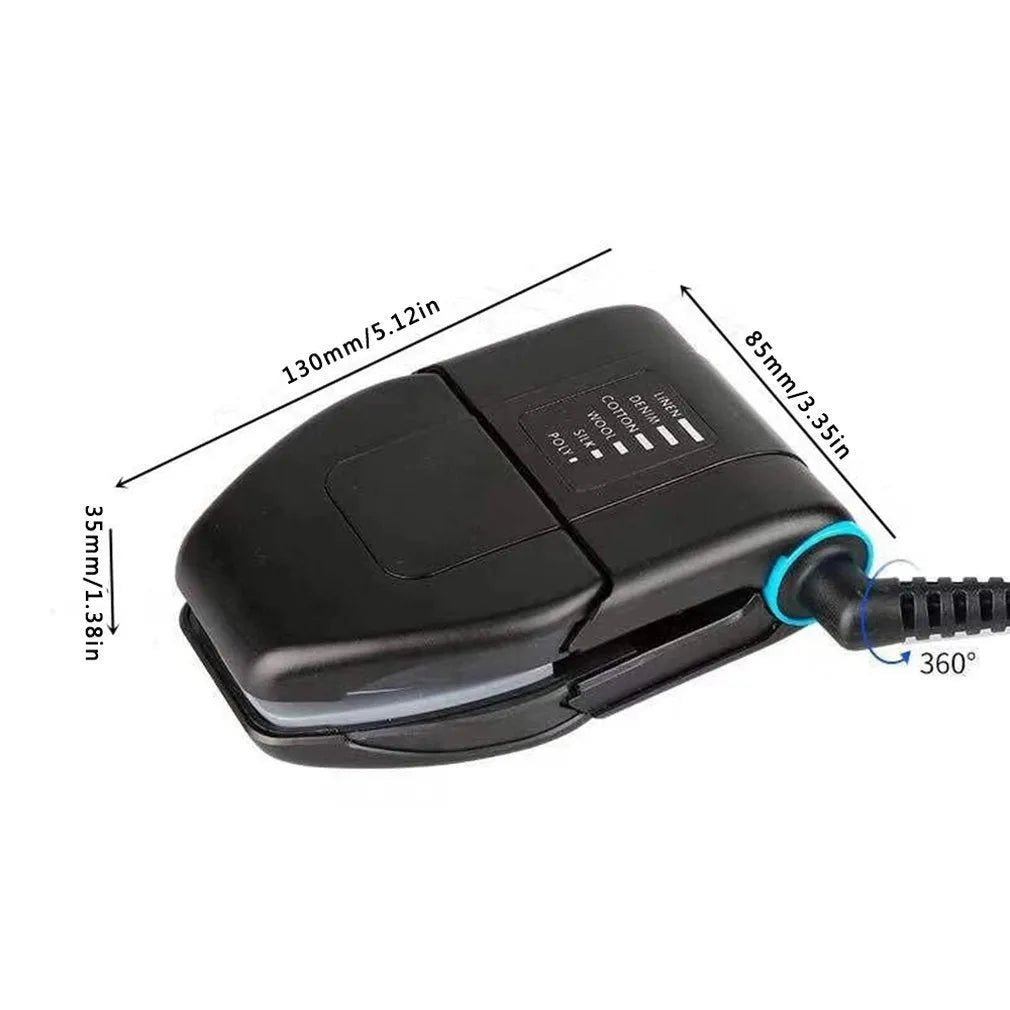Portable folding mini electric iron with temperature control dial