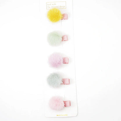 Children's hair ball hairpin with side clip, geometry shape, candy colours and rainbow elements