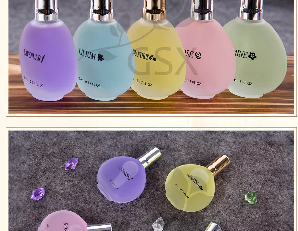 Women's floral perfume set with 50ml jasmine, rose, osmanthus, lily, lavender bottles light 3-7% scents