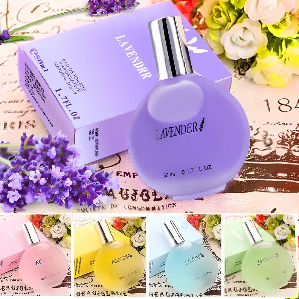 Women's floral perfume set with 50ml jasmine, rose, osmanthus, lily, lavender bottles light 3-7% scents