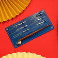 Wood and resin calligraphy dip pen with straight and inclined nib holders and six stainless steel replacement nibs