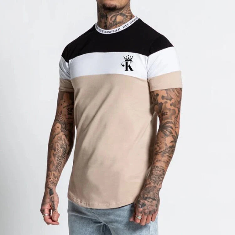 Casual round neck short sleeve digital printing tee in various colours