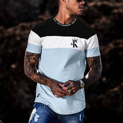 Casual round neck short sleeve digital printing tee in various colours