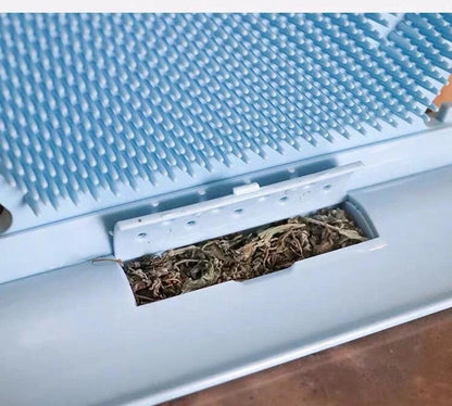 Cat self massage brush with catnip for shed hair removal and stress relief